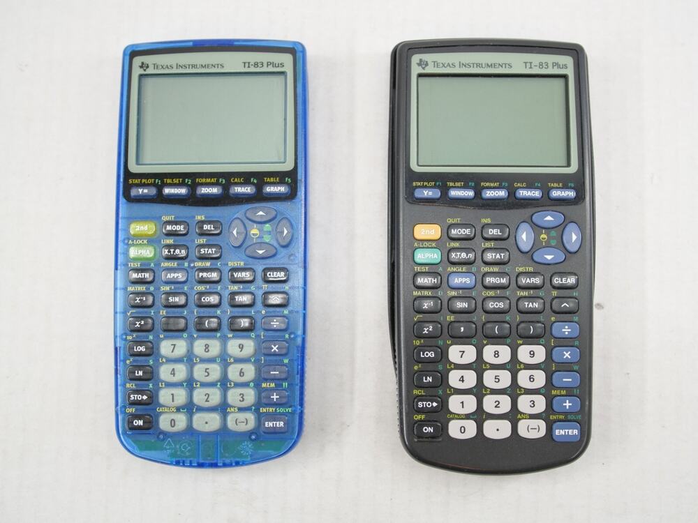 (Lot of 2) FOR PARTS Texas Instruments TI-83 Plus Clear Blue & Black